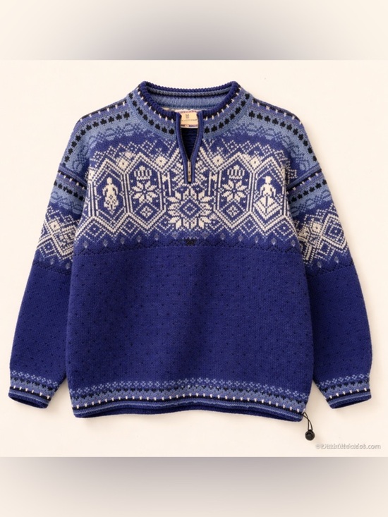 Dale of Norway Other - Dale of Norway Blue and White Nordic Half-Zip Pullover Pure Wool Size Small